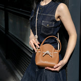 Mini Leather Bucket Bag - MINI BUCKET - Gold