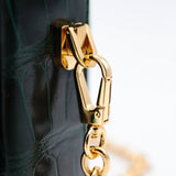 Leather Shoulder Bag - GUMI - Emerald Crocodile