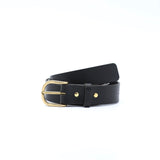 Leather Belt - Black D-Ring Buckle