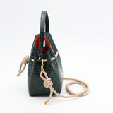 Mini Leather Bucket Bag - MINI BUCKET - Almond & Harlequin