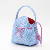 Mini Sac Seau Cuir - MINI BUCKET - Python Extasy