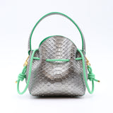 Mini Sac Seau Cuir - MINI BUCKET - Python Green Hornet