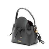 Mini Leather Bucket Bag - MINI BUCKET - Black