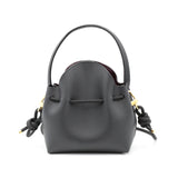 Mini Leather Bucket Bag - MINI BUCKET - Black