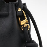 Mini Leather Bucket Bag - MINI BUCKET - Black