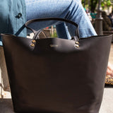 Leather Tote Bag - CICI - Black